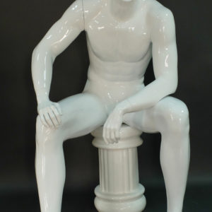 sitting headless male mannequin